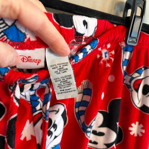 Disney Mickey Mouse Women’s L Winter Theme Fleece Lounge/Pajama Pants - Picture 3 of 7